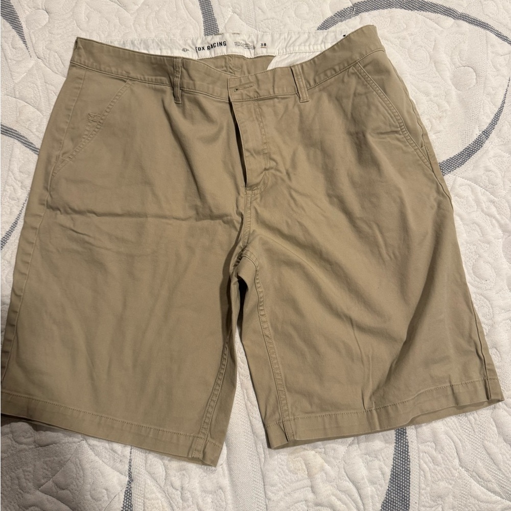 Fox Men's Khaki Flat Front Shorts